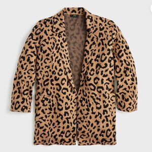 J.Crew Sophie open-front sweater-blazer in leopard XXS
